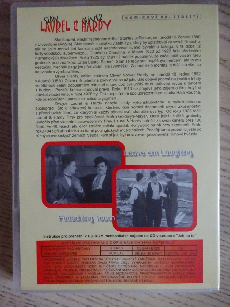 LAUREL A HARDY, LEAVE'EM LAUGHING, FINISCHING TOUCH, DVD FILM