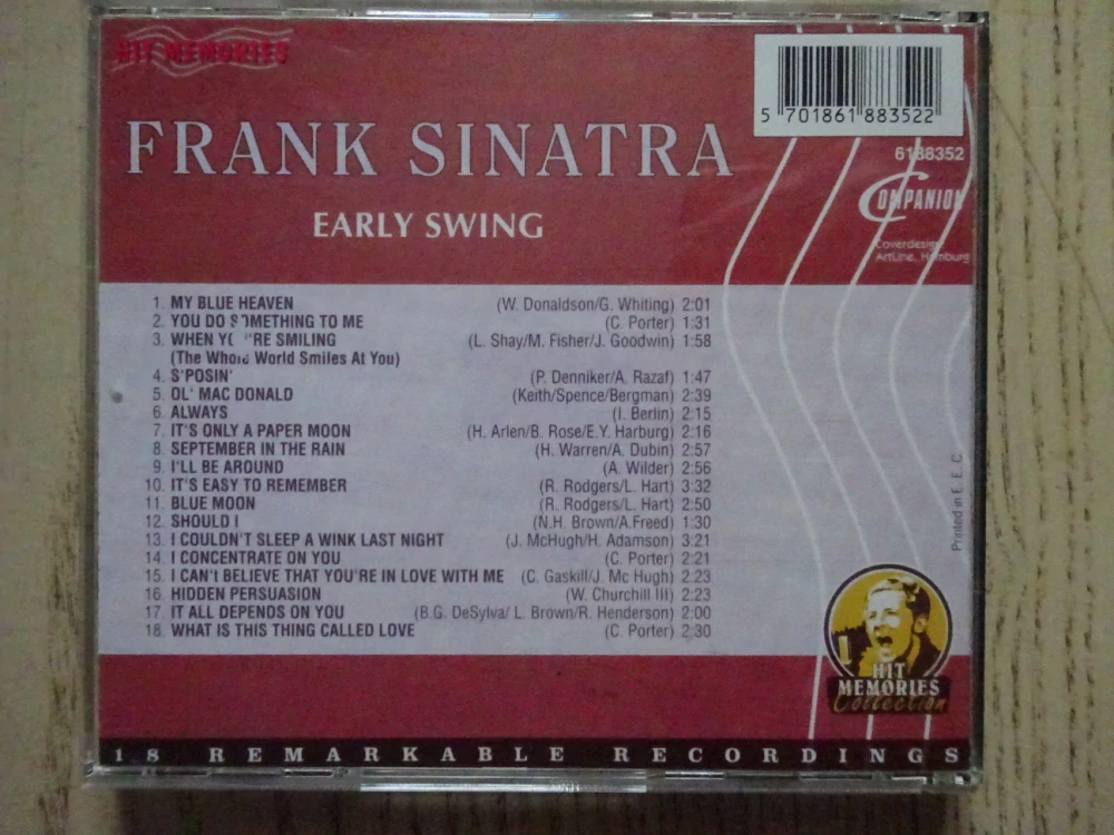 FRANK SINATRA, EARLY SWING, CD HUDBA