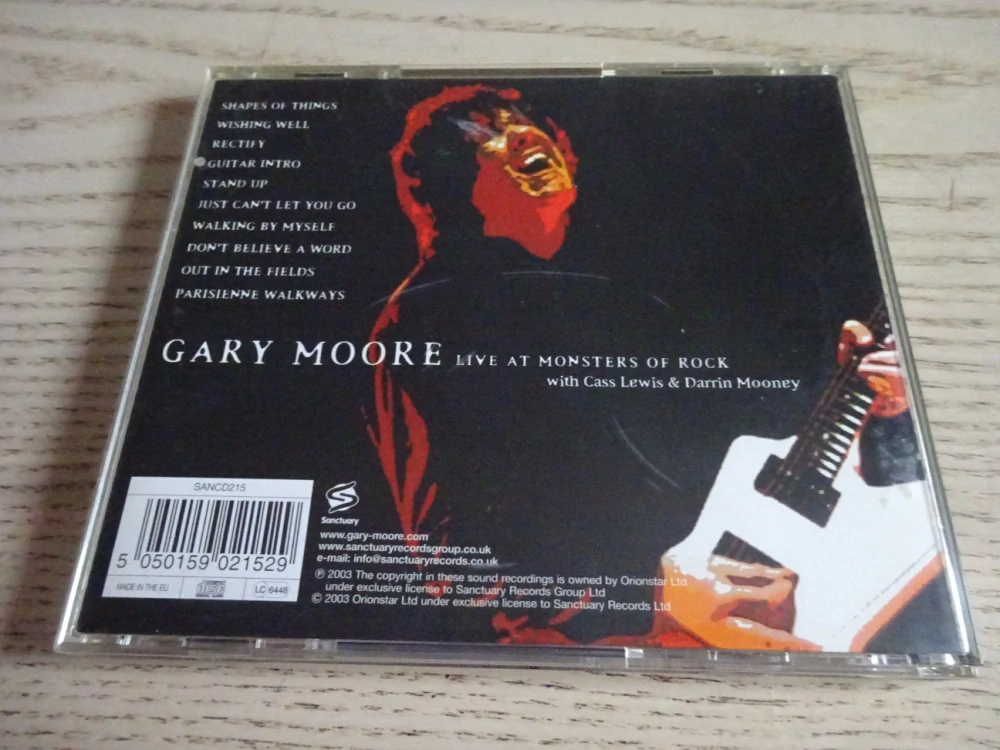 GARY MOORE, LIVE AT MONSTERS ROCK, CD HUDBA