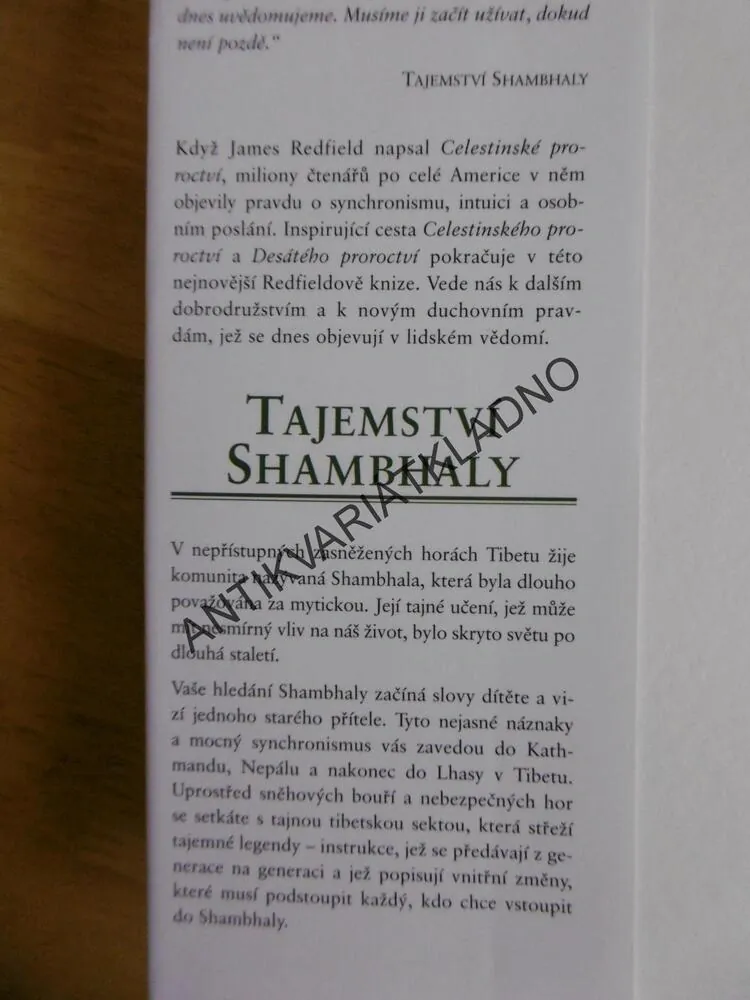 TAJEMSTVÍ SHAMBALY, HLEDÁNÍ JEDENÁCTÉHO PROROCTVÍ, JAMES REDFIELD, **an