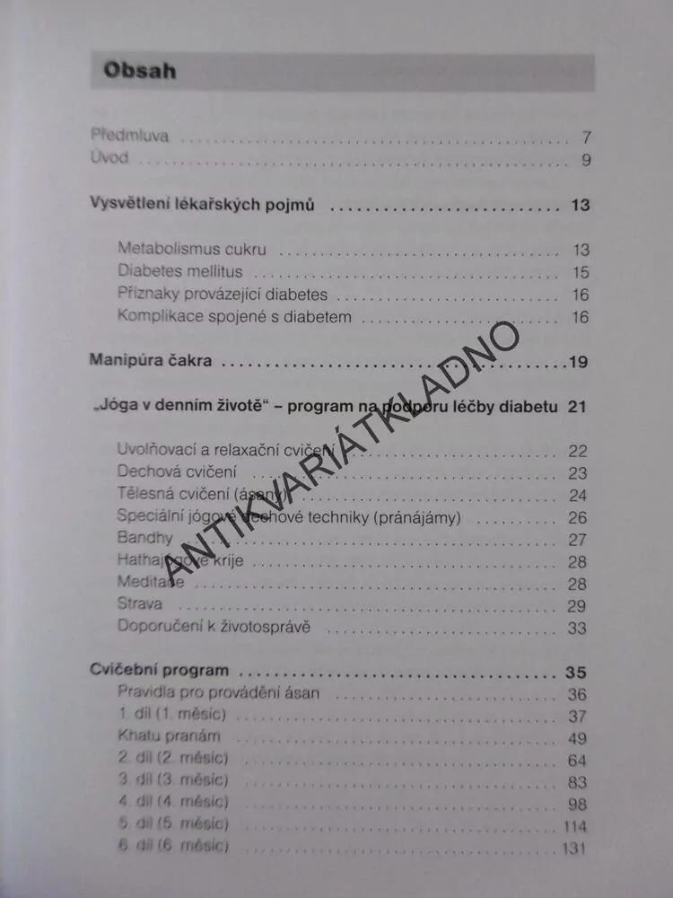 JÓGA V DENNÍM ŽIVOTĚ A DIABETES, CVIČENÍ NA PODPORU LÉČBY DIABETU
