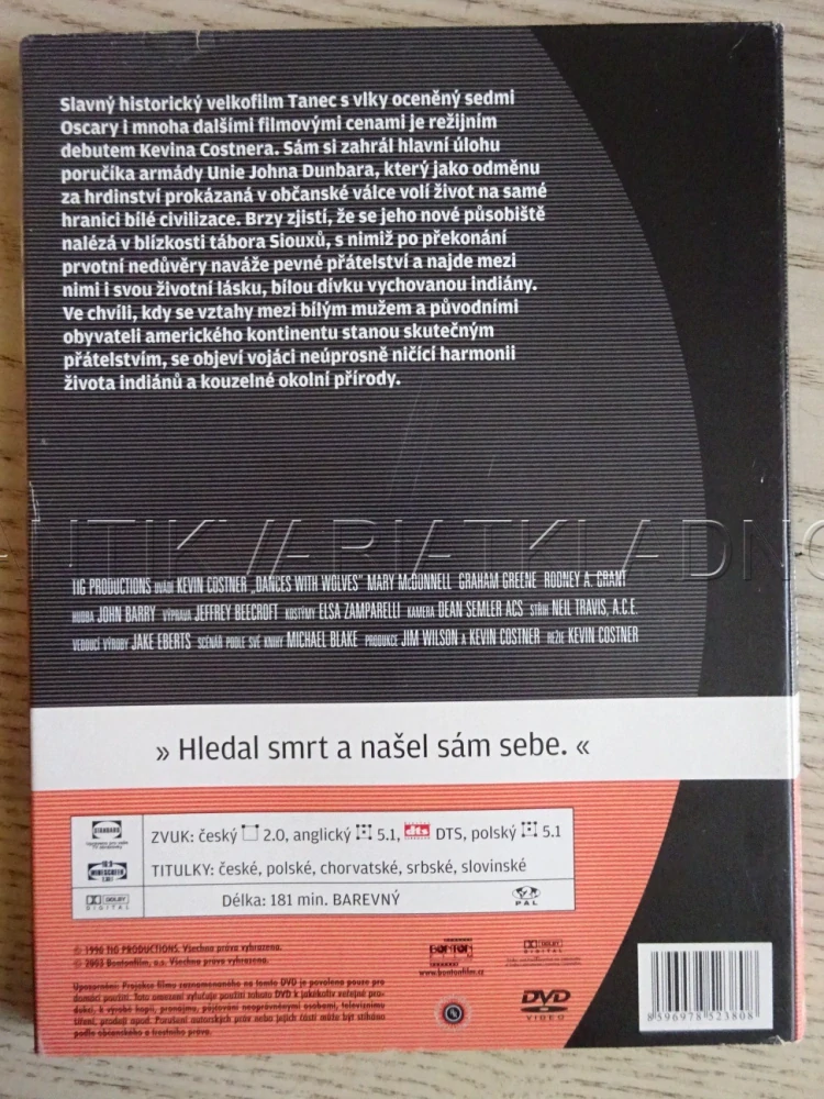 TANEC S VLKY, K. COSTNER, DVD FILM