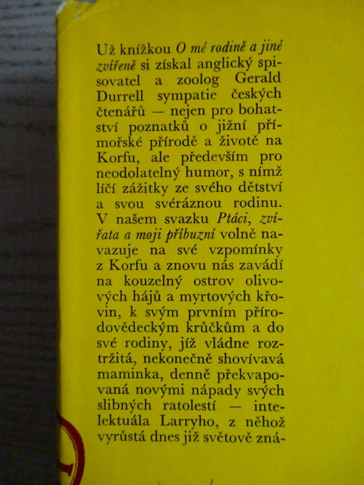 PTÁCI, ZVÍŘATA A MOJI PŘÍBUZNÍ, GERALD DURRELL, **an