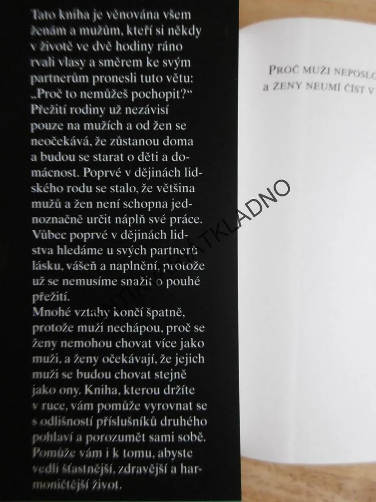 PROČ MUŽI NEPOSLOUCHAJÍ A ŽENY NEUMĚJÍ ČÍST V MAPÁCH, ALLAN A BARBARA PEASOVI, **an