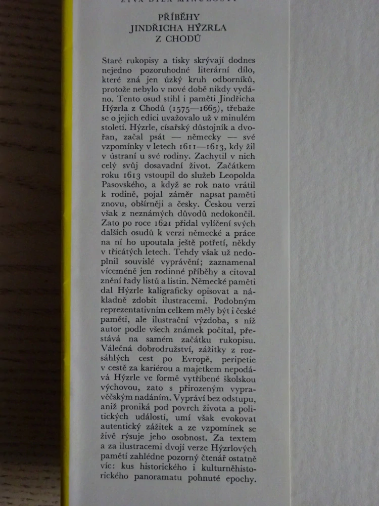 PŘÍBĚHY JINDŘICHA HÝZRLA Z CHODŮ, **an