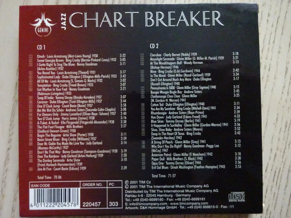 JAZZ CHART BREAKER, CD HUDBA