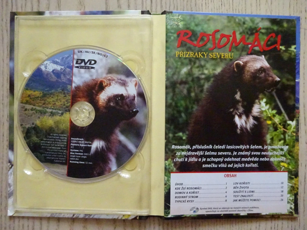 PŘÍZRAKY SEVERU, ROSOMÁCI, ROSOMÁK, DVD FILM