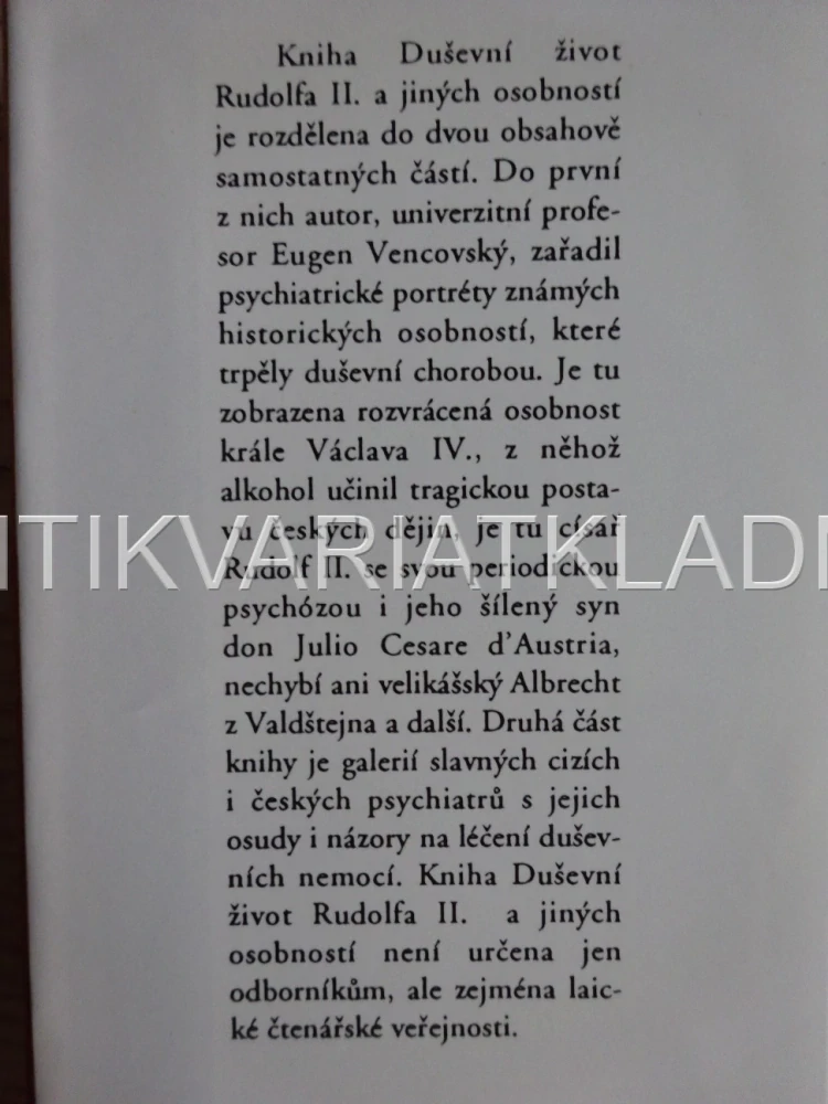 DUŠEVNÍ ŽIVOT RUDOLFA II. A JINÝCH OSOBNOSTÍ, EUGEN VENCOVSKÝ, **an