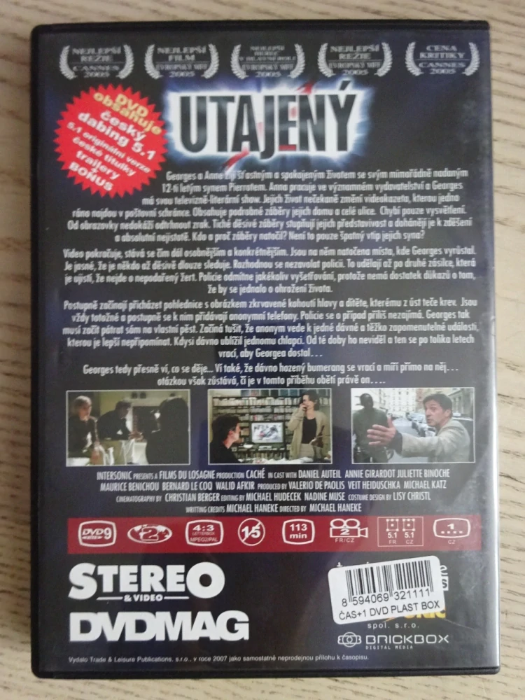 UTAJENÝ, J. BINOCHE, A. GIRARDOT, DVD FILM
