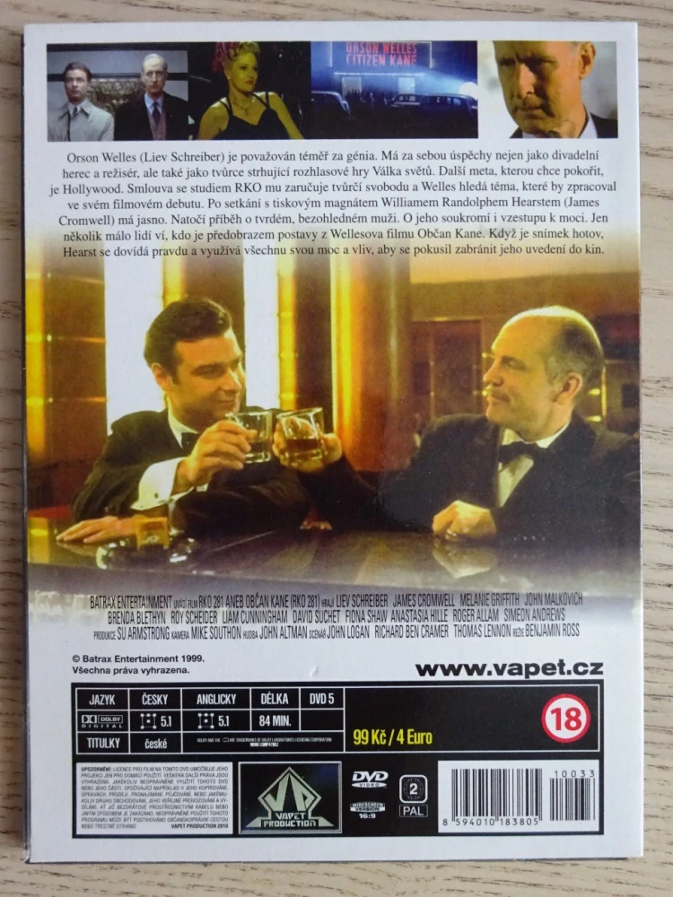 RKO 281 ANEB OBČAN KANE, L. SCHREIBER, J. CROMWELL, DVD FILM