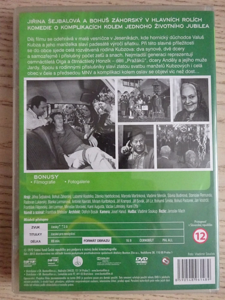 ZLATÁ SVATBA, J. ŠEJBALOVÁ, B. ZÁHORSKÝ, DVD FILM ČR