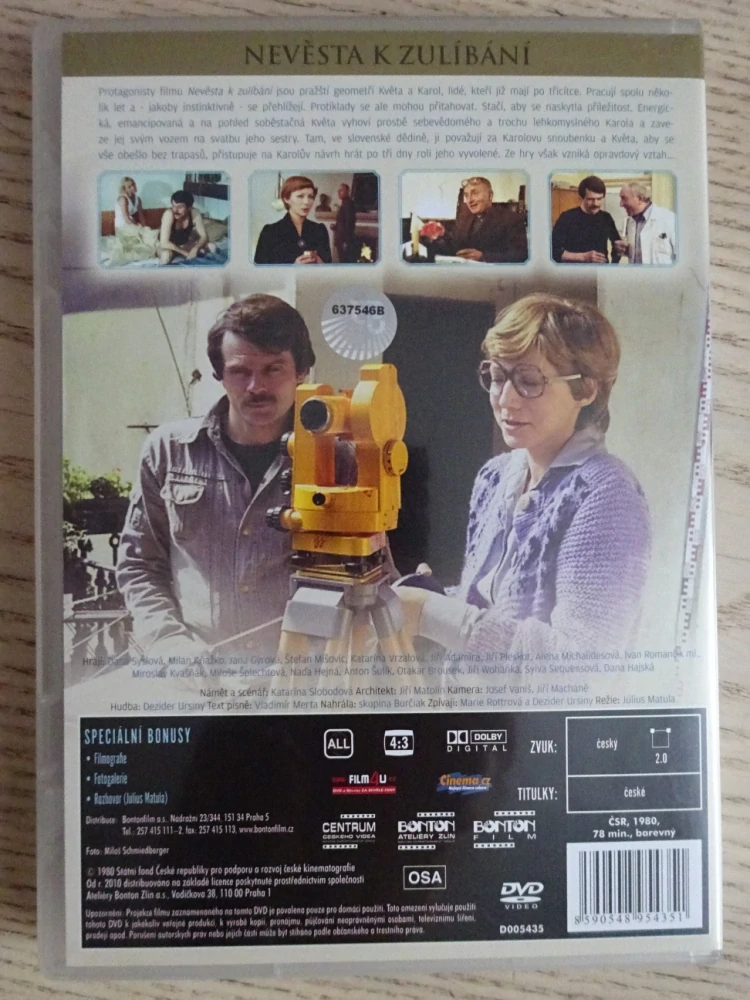 NEVĚSTA K ZULÍBÁNÍ, M. KŇAŽKO, D. SYSLOVÁ, DVD FILM ČR