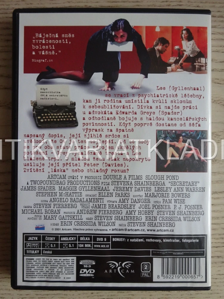 SEKRETÁŘKA, J. SPADER, J. DAVIES, DVD FILM