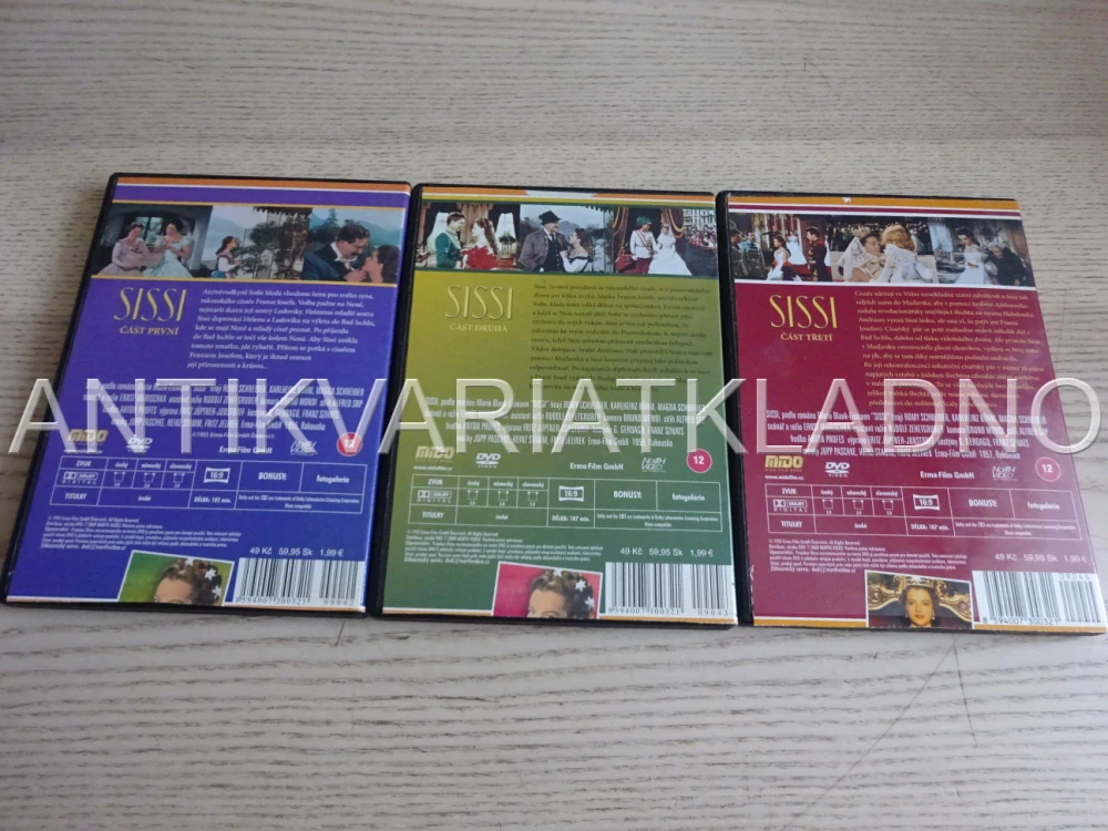 SISSI, ČÁSTI 1-3, R. SCHNEIDER, DVD FILM