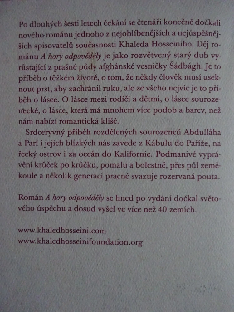 A HORY ODPOVĚDĚLY, KHALED HOSSEINI, **an