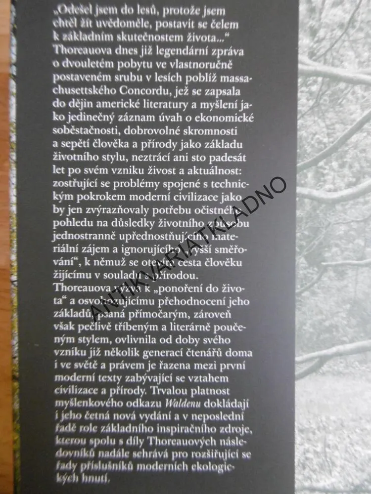 WALDEN, ANEB ŽIVOT V LESÍCH, HENRY DAVID THOREAU
