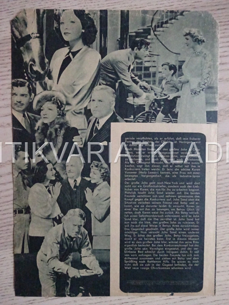 BOOM TOWN, CLARK GABLE, SPENCER TRACY, NĚMECKY, BIO PROGRAM 244