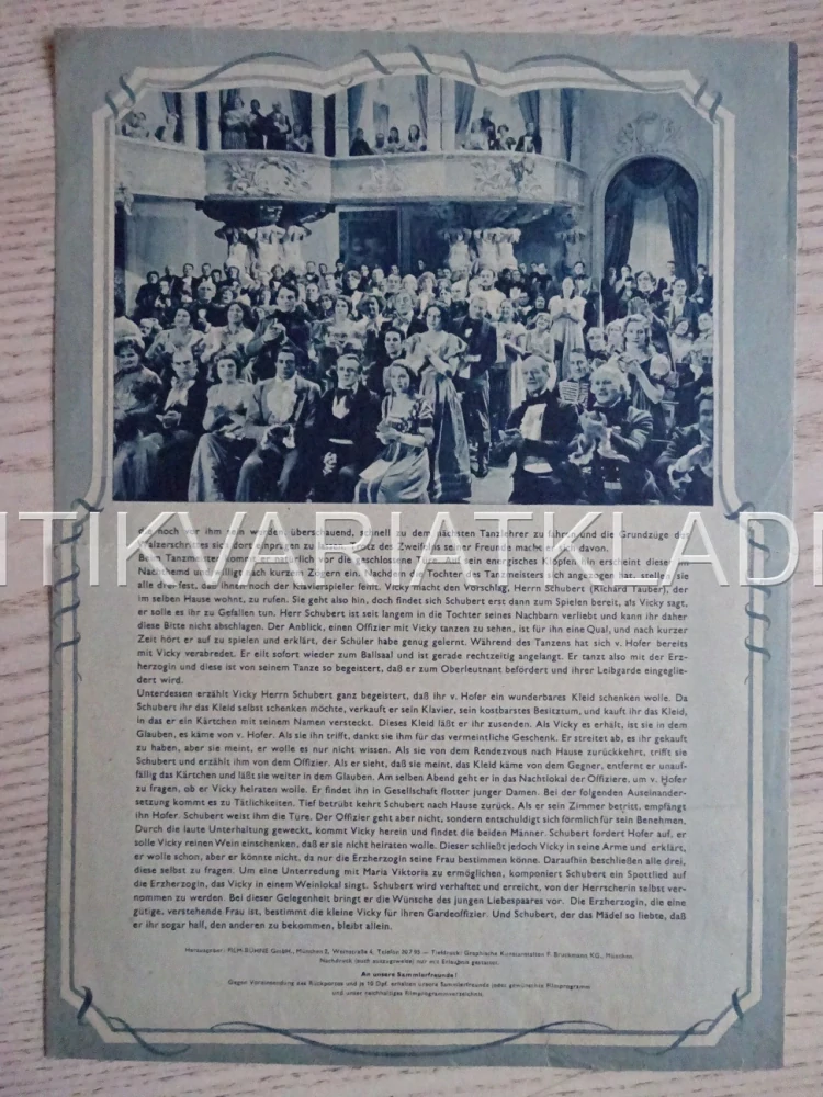 BLOSSOM TIME, JANE BAXTER, NĚMECKY, BIO PROGRAM 255