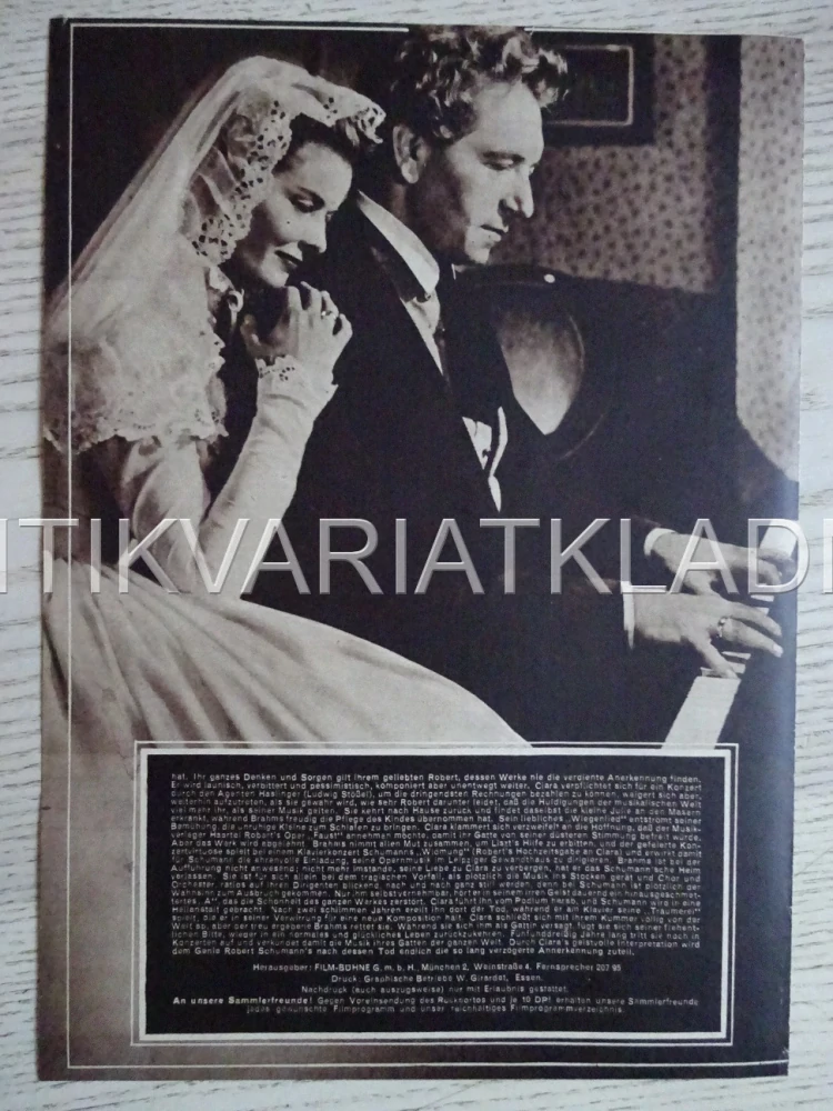 SONG OF LOVE, KATHARINE HEPBURN, NĚMECKY, BIO PROGRAM 333