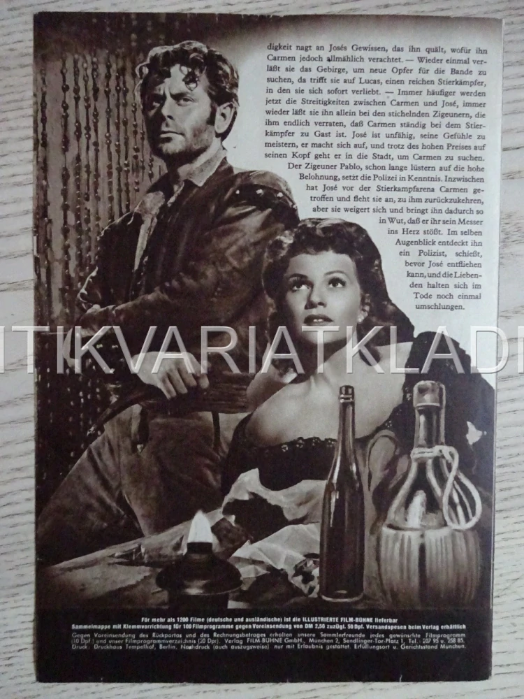 CARMEN, RITA HAYWORTH, NĚMECKY, BIO PROGRAM 1171