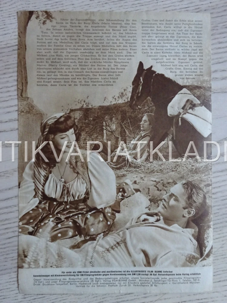 GYPSY WILDCAT, JON HALL, NĚMECKY, BIO PROGRAM 1204