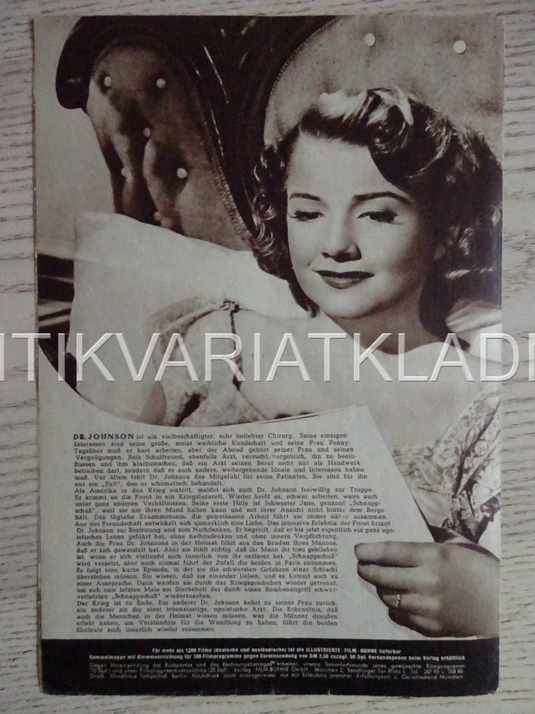 HOMECOMING, CLARK GABLE, NĚMECKY, BIO PROGRAM 1208