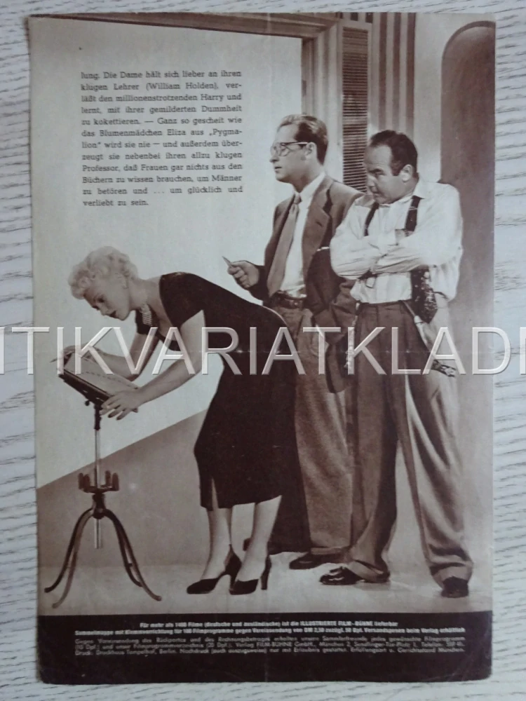 BORN YESTERDAY, JUDY HOLIDAY, NĚMECKY, BIO PROGRAM 1348