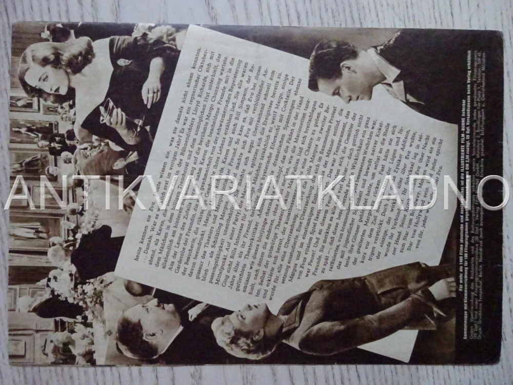 ALL ABOUT EVE, BETTE DAVIS, NĚMECKY, BIO PROGRAM 1419