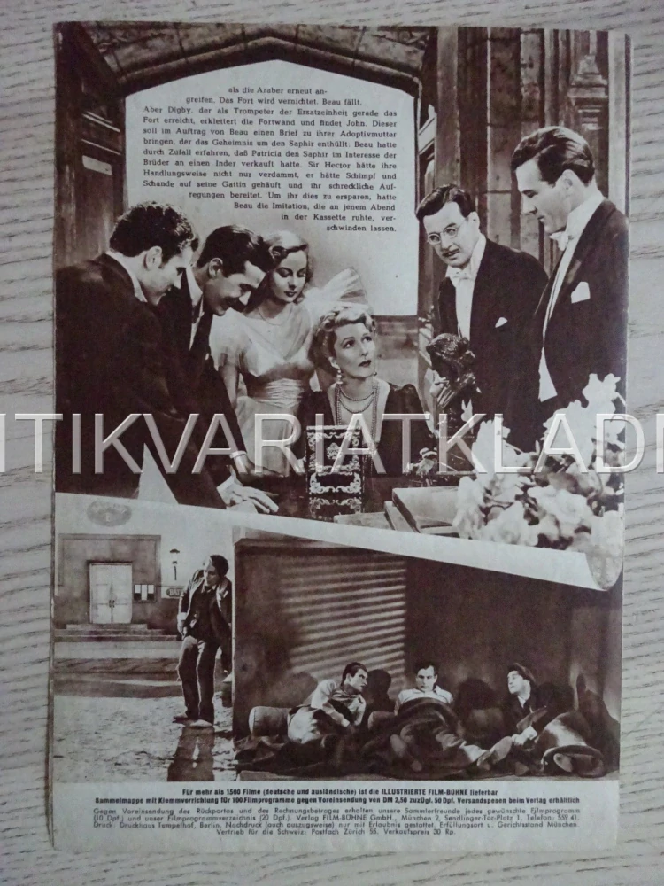 BEAU GESTE, GARY COOPER, NĚMECKY, BIO PROGRAM 1626