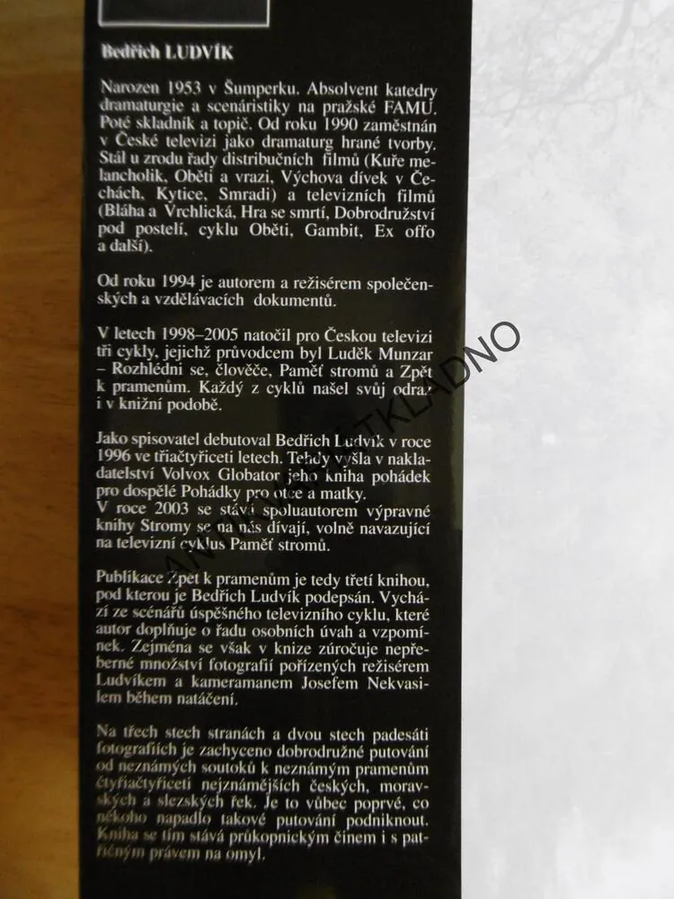 ZPĚT K PRAMENŮM, BEDŘICH LUDVÍK, **an