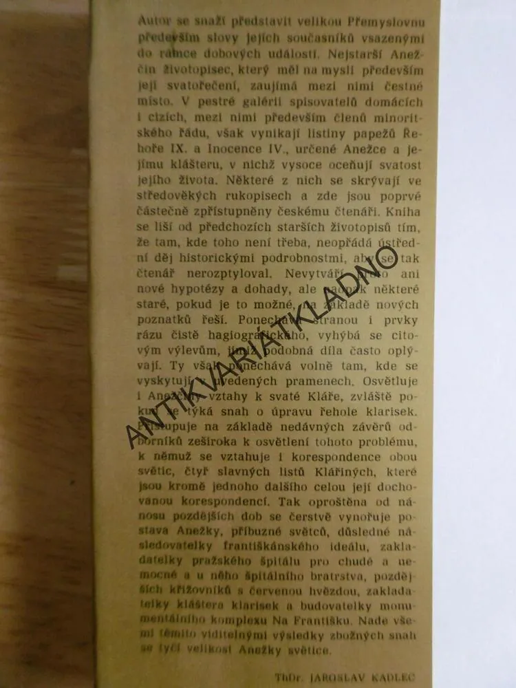 SVĚTICE ANEŽKA PŘEMYSLOVNA, JAROSLAV POLC, **an