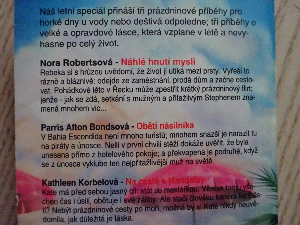LETNÍ LÁSKY, TŘI ROMANTICKÉ PŘÍBĚHY NA DOVOLENOU, **an