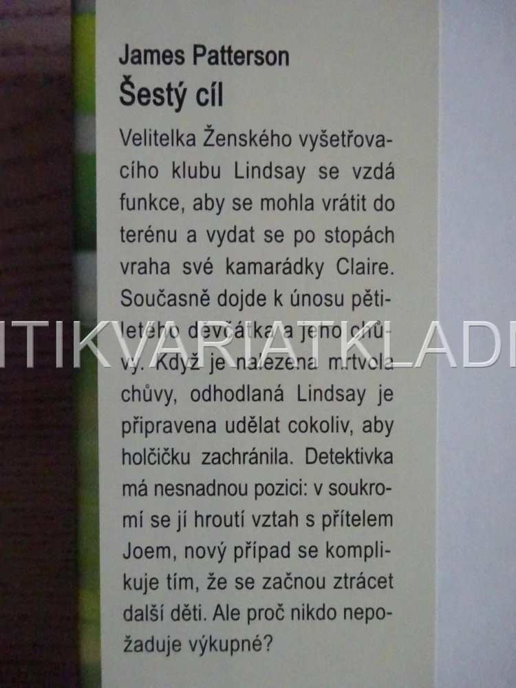 ŠESTÝ CÍL, JAMES PATTERSON, **an