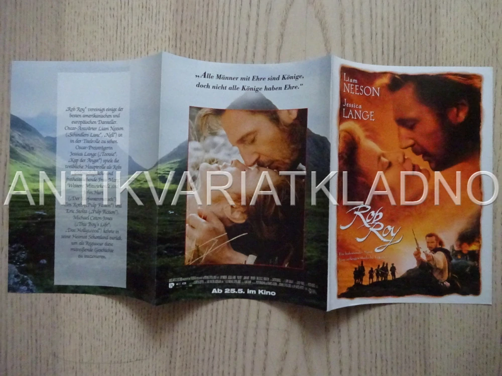 ROB ROY, L. NEESON, J. LANGE, FILMOVÝ LETÁK