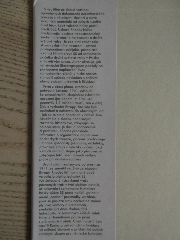 PÁNI NAD SMRTÍ, SS SKUPINY ZVLÁŠTNÍHO NASAZENÍ A POČÁTEK HOLOCAUSTU, RICHARD RHODES, **an