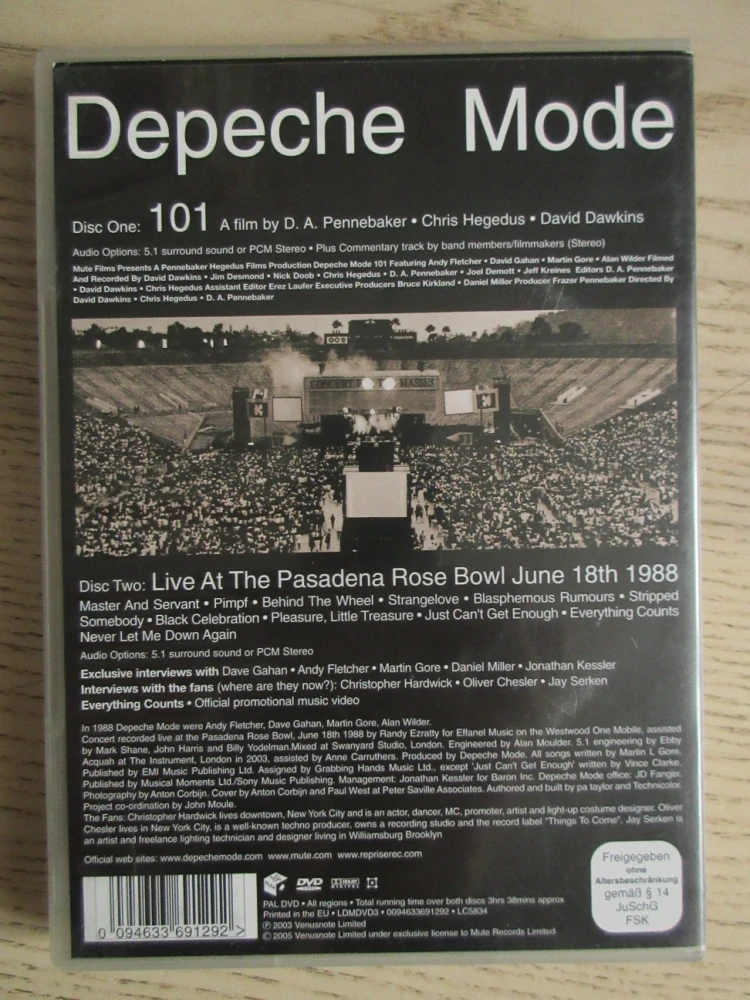 DEPECHE MODE 101, DVD HUDBA