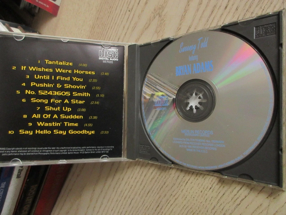 SWEENEY TODD FEATURING BRYAN ADAMS, CD HUDBA