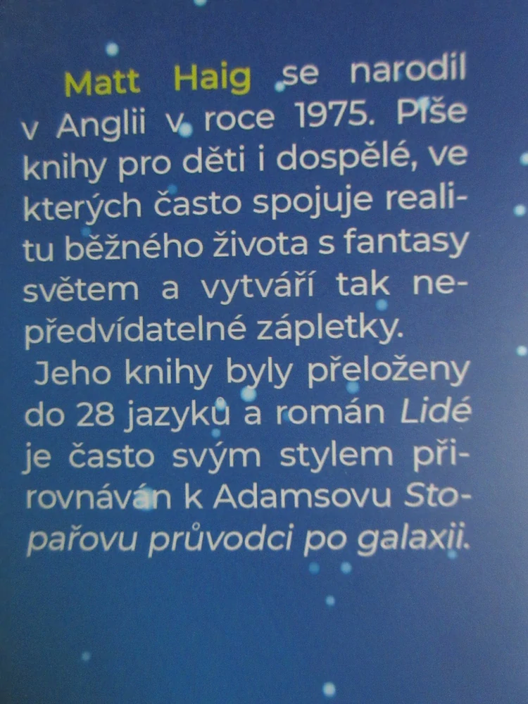 LIDÉ, MATT HAIG, **an