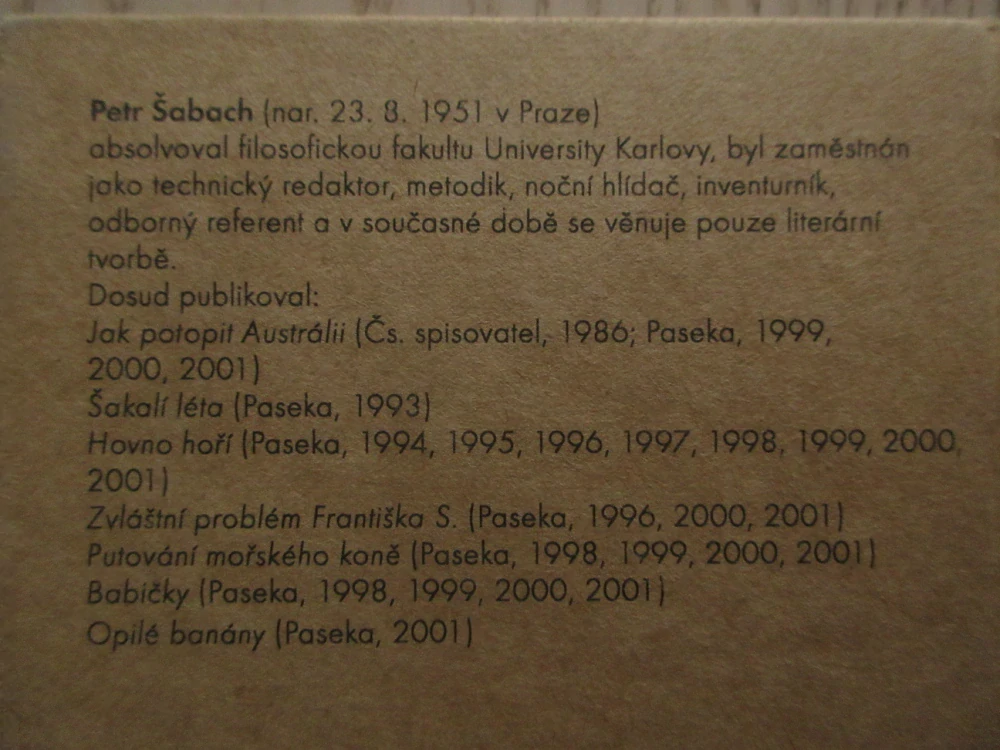ZVLÁŠTNÍ PROBLÉM FRANTIŠKA S., PETR ŠABACH, **an