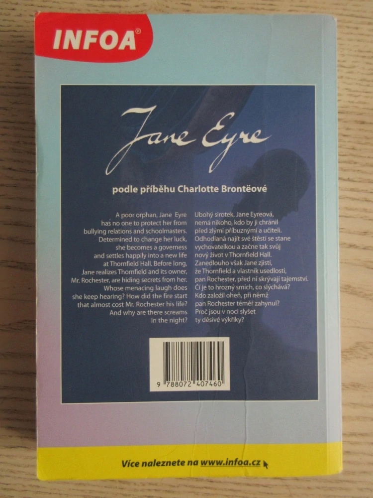 JANA EYROVÁ, JANE EYRE, CHARLOTTE BRONTËOVÁ,ZRCADLOVÝ TEXT, ANGLICKY A ČESKY **an