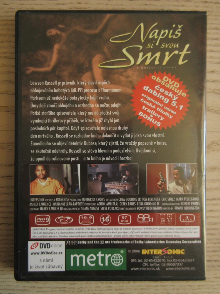 NAPIŠ SI SVOU SMRT, C. GOODING JR., T. BERENGER, DVD FILM