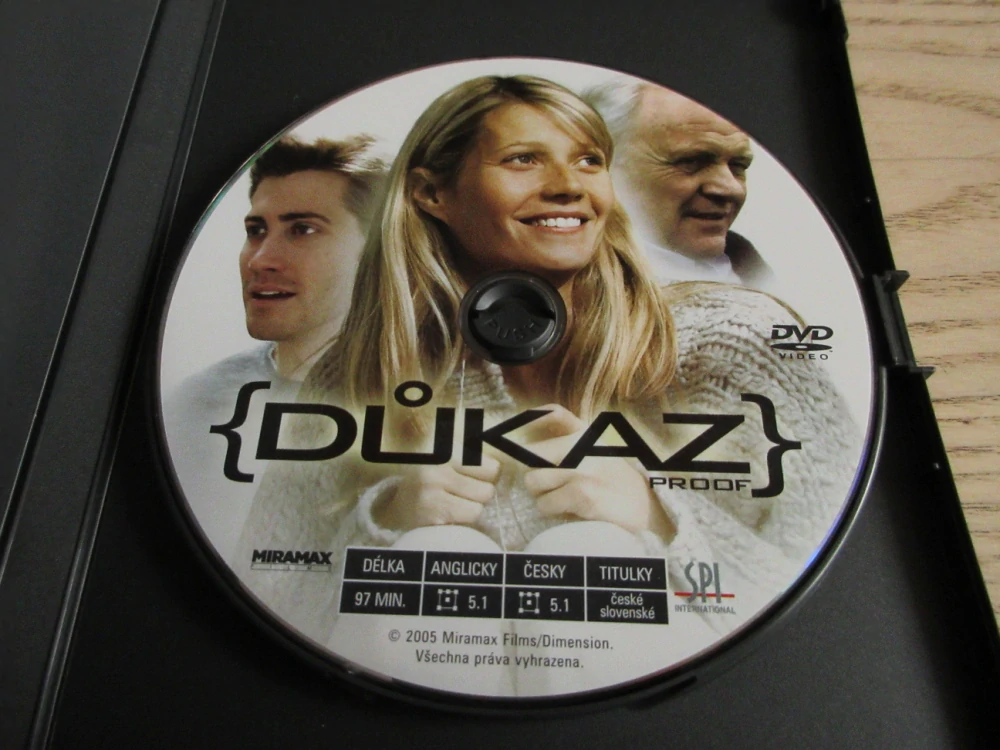 DŮKAZ, G. PALTROW, A. HOPKINS, GB OBAL, ČESKÁ VERZE, DVD FILM