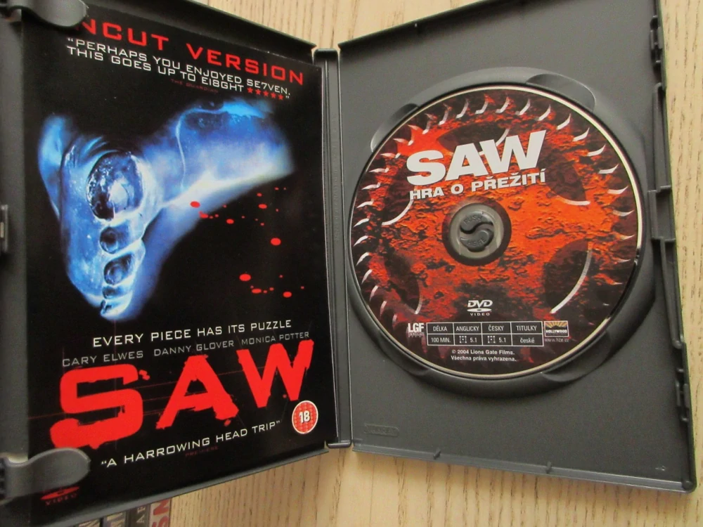 SAW: HRA O PŘEŽITÍ, M. POTTER, GB OBAL, ČESKÁ VERZE, DVD FILM
