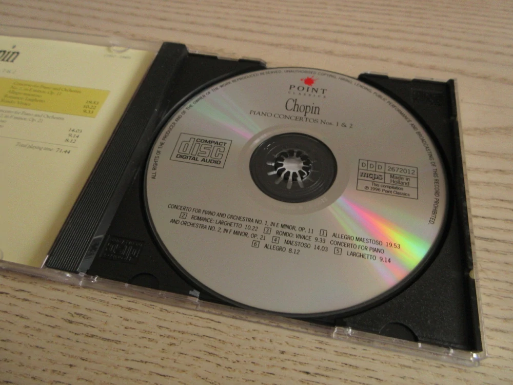 CHOPIN, PIANO CONCDERTOS, N. 1. A 2., CD VÁŽNÁ HUDBA