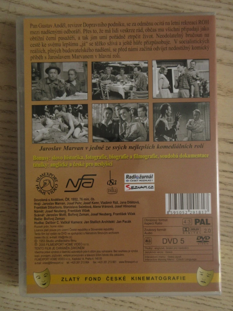 DOVOLENÁ S ANDĚLEM, DVD FILM ČR