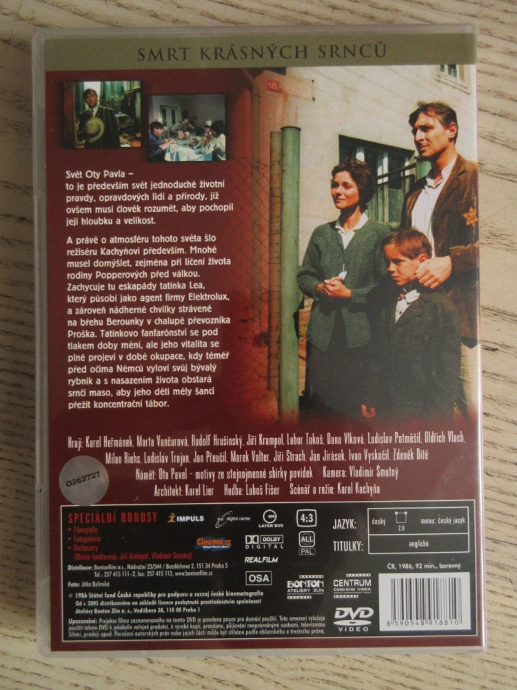 SMRT KRÁSNÝCH SRNCŮ, DVD FILM