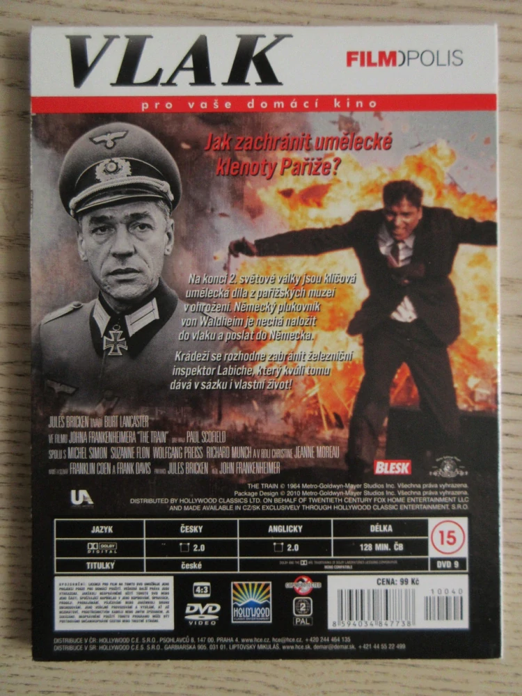 VLAK, BURT LANCASTER, DVD FILM 