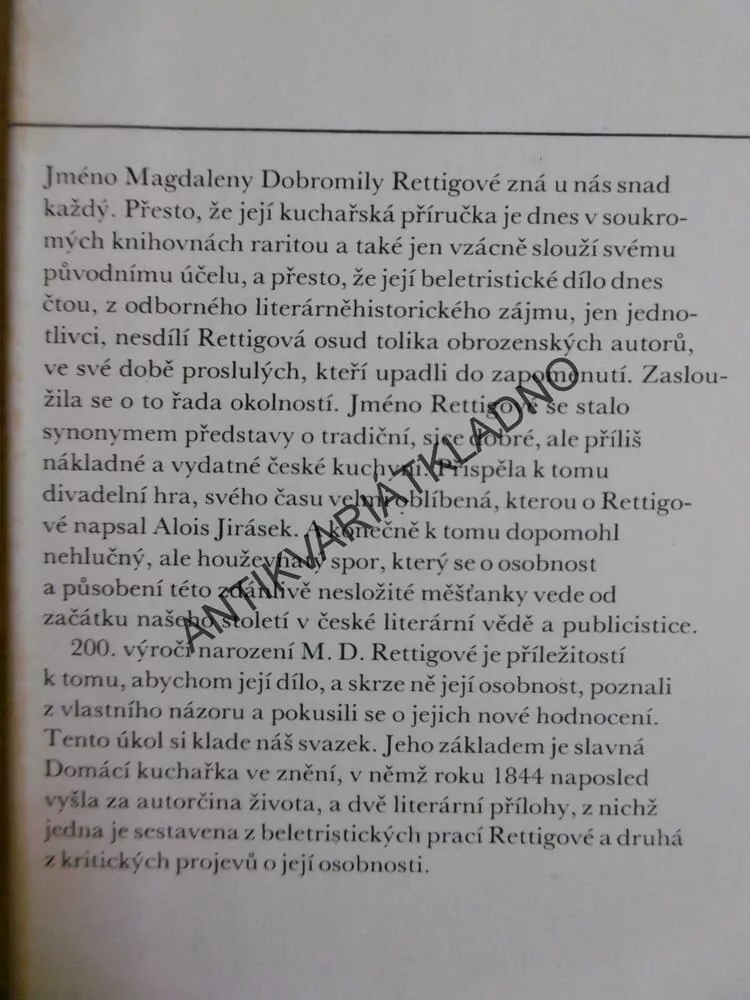 DOMÁCÍ KUCHAŘKA, MAGDALENA DOBROMILA RETTIGOVÁ,1.VYDÁNÍ,RECEPTY, **an