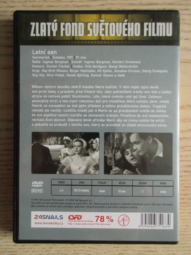 LETNÍ SEN, R: I. BERGMAN, DVD FILM