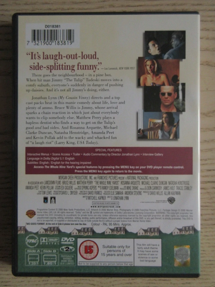 MŮJ SOUSED ZABIJÁK, M. PERRY, B. WILLIS, GB OBAL, ČESKÁ VERZE, DVD FILM